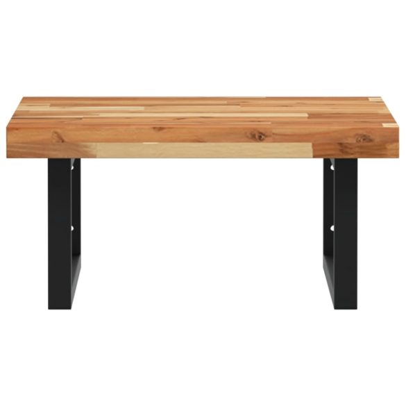 acél és tömör akácfa falra szerelhető mosdópolc