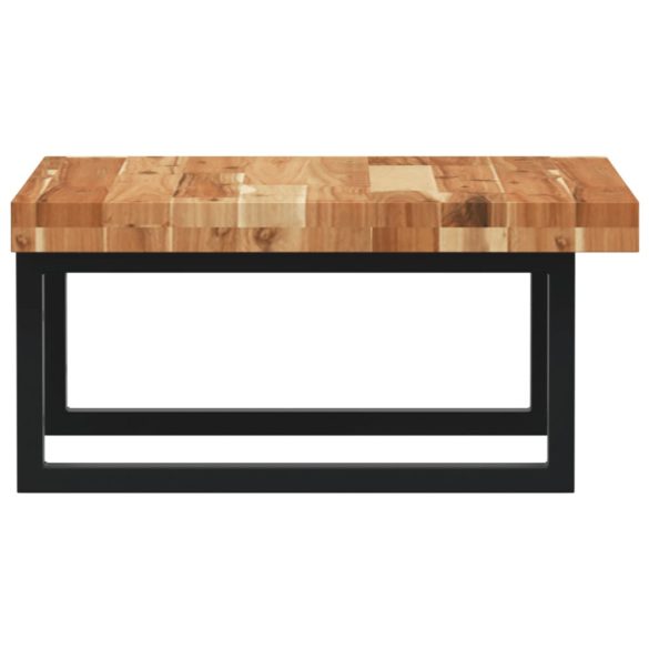 acél és tömör akácfa falra szerelhető mosdópolc