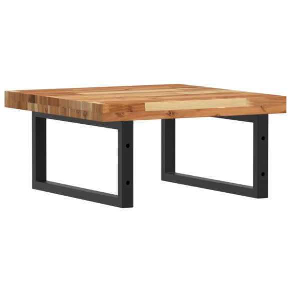 acél és tömör akácfa falra szerelhető mosdópolc