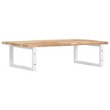 acél és tömör akácfa falra szerelhető mosdópolc