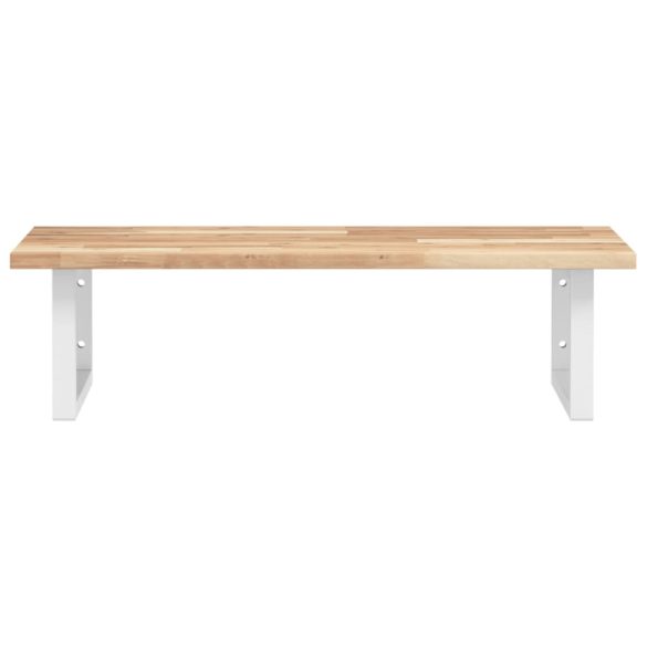 acél és tömör akácfa falra szerelhető mosdópolc