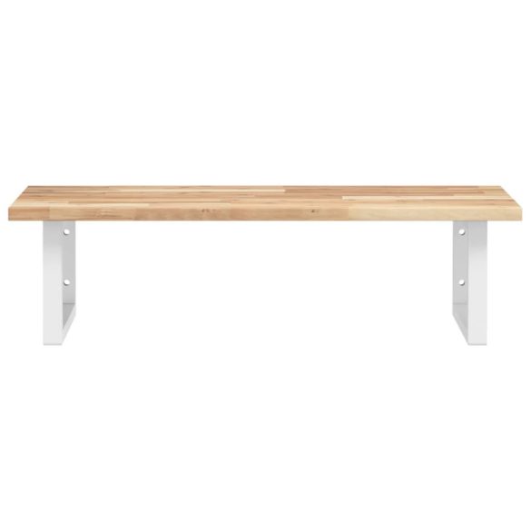 acél és tömör akácfa falra szerelhető mosdópolc