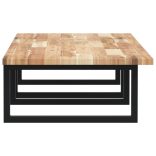 acél és tömör akácfa falra szerelhető mosdópolc