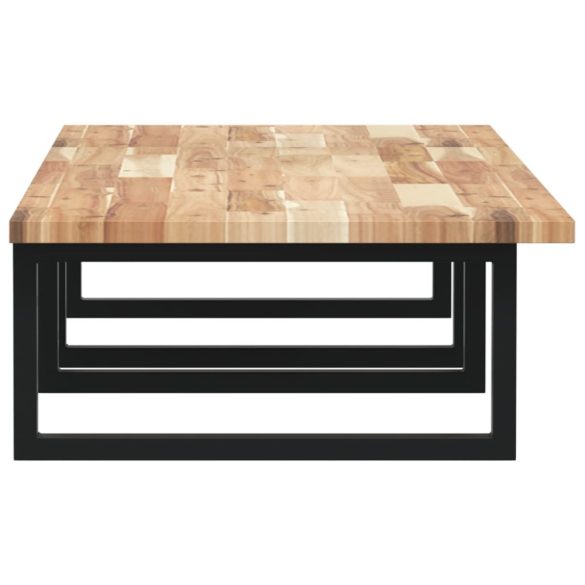 acél és tömör akácfa falra szerelhető mosdópolc