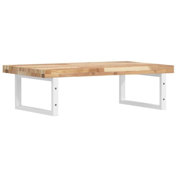 acél és tömör akácfa falra szerelhető mosdópolc