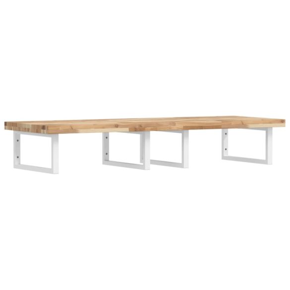 acél és tömör akácfa falra szerelhető mosdópolc