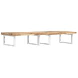 acél és tömör akácfa falra szerelhető mosdópolc