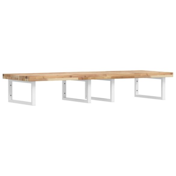 acél és tömör akácfa falra szerelhető mosdópolc