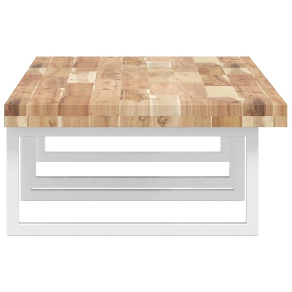 acél és tömör akácfa falra szerelhető mosdópolc