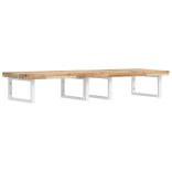 acél és tömör akácfa falra szerelhető mosdópolc