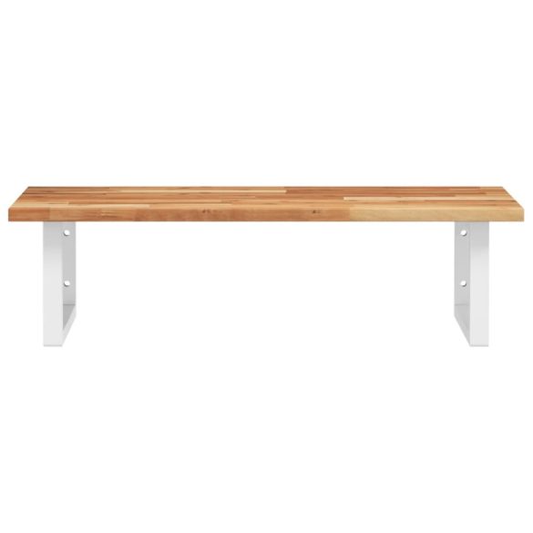 acél és tömör akácfa falra szerelhető mosdópolc