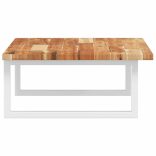 acél és tömör akácfa falra szerelhető mosdópolc