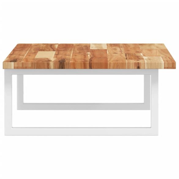 acél és tömör akácfa falra szerelhető mosdópolc