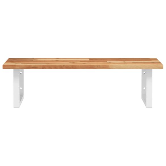 acél és tömör akácfa falra szerelhető mosdópolc