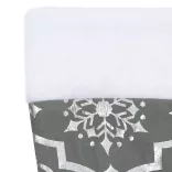 fényűző szürke szövet karácsonyfatalp-takaró zoknival 122 cm