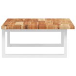 acél és tömör akácfa falra szerelhető mosdópolc