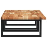 acél és tömör akácfa falra szerelhető mosdópolc