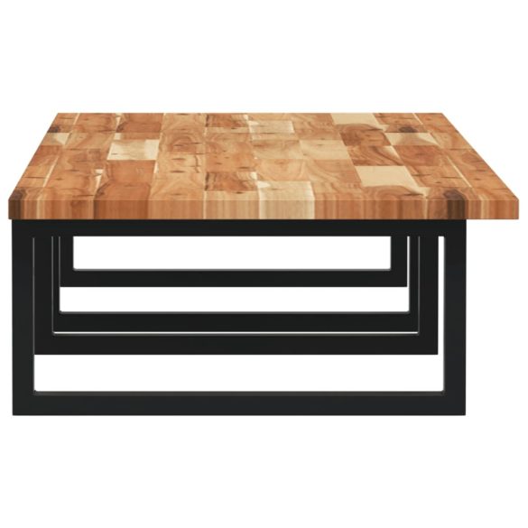 acél és tömör akácfa falra szerelhető mosdópolc