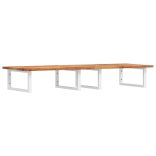 acél és tömör akácfa falra szerelhető mosdópolc