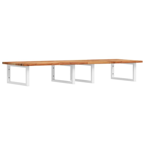 acél és tömör akácfa falra szerelhető mosdópolc