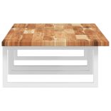 acél és tömör akácfa falra szerelhető mosdópolc