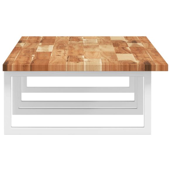 acél és tömör akácfa falra szerelhető mosdópolc