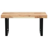 acél és tömör akácfa falra szerelhető mosdópolc