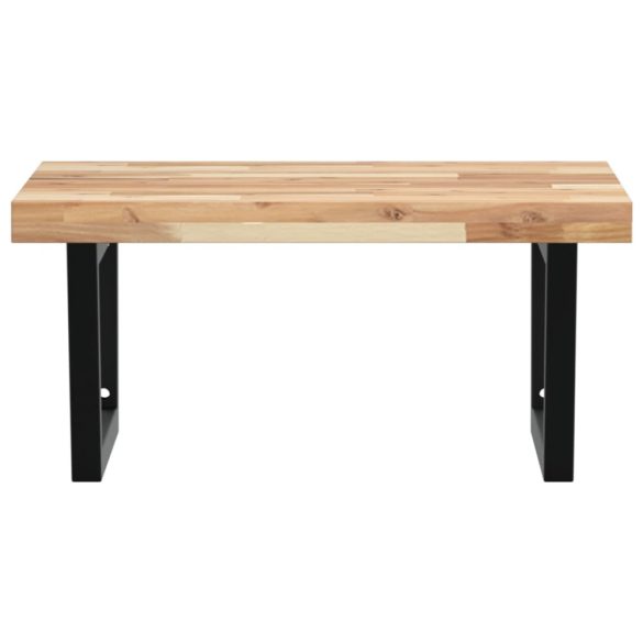 acél és tömör akácfa falra szerelhető mosdópolc