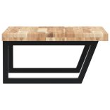 acél és tömör akácfa falra szerelhető mosdópolc