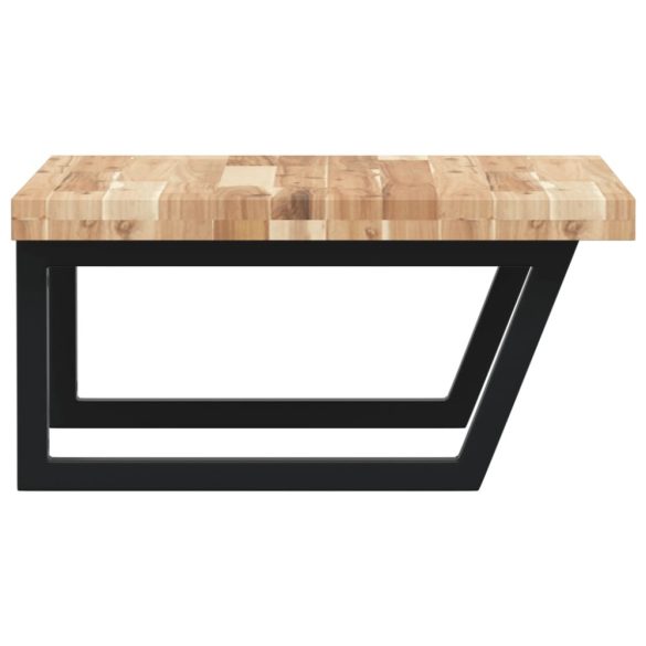 acél és tömör akácfa falra szerelhető mosdópolc