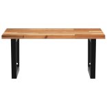 acél és tömör akácfa falra szerelhető mosdópolc