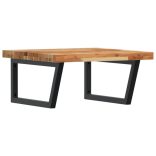 acél és tömör akácfa falra szerelhető mosdópolc