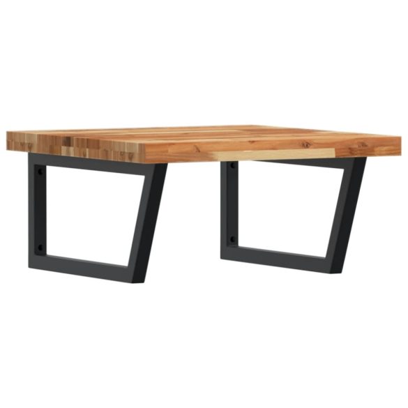 acél és tömör akácfa falra szerelhető mosdópolc