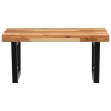 acél és tömör akácfa falra szerelhető mosdópolc