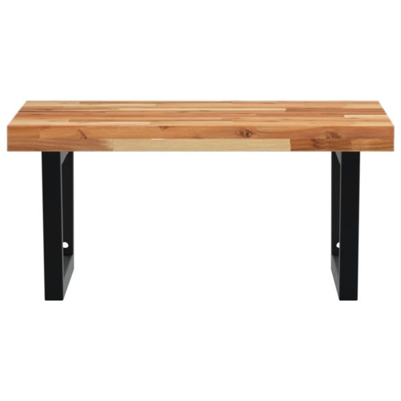 acél és tömör akácfa falra szerelhető mosdópolc