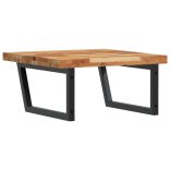 acél és tömör akácfa falra szerelhető mosdópolc