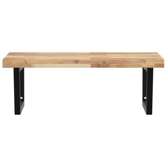 acél és tömör akácfa falra szerelhető mosdópolc