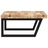 acél és tömör akácfa falra szerelhető mosdópolc