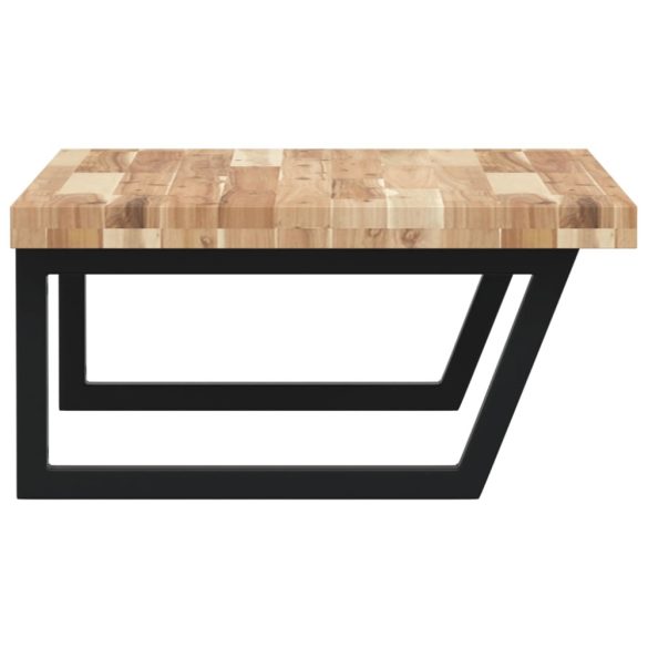 acél és tömör akácfa falra szerelhető mosdópolc