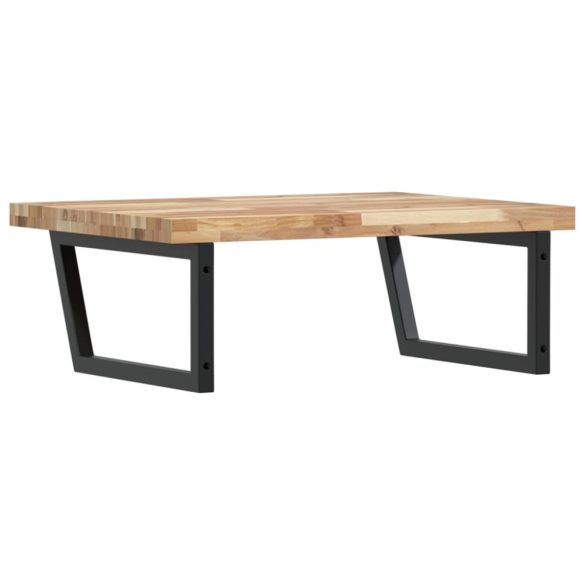 acél és tömör akácfa falra szerelhető mosdópolc