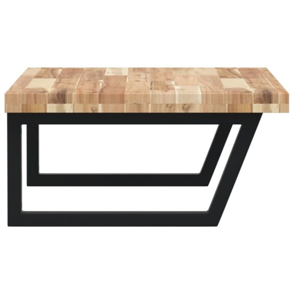 acél és tömör akácfa falra szerelhető mosdópolc