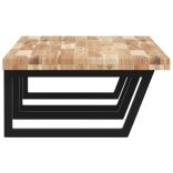 acél és tömör akácfa falra szerelhető mosdópolc