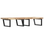 acél és tömör akácfa falra szerelhető mosdópolc