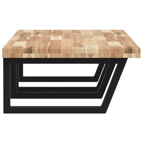 acél és tömör akácfa falra szerelhető mosdópolc