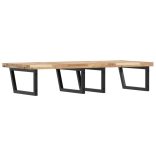 acél és tömör akácfa falra szerelhető mosdópolc