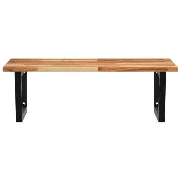 acél és tömör akácfa falra szerelhető mosdópolc