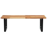 acél és tömör akácfa falra szerelhető mosdópolc