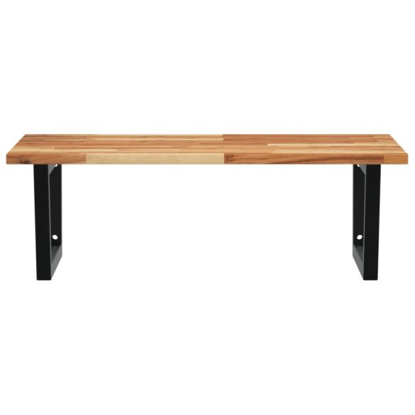 acél és tömör akácfa falra szerelhető mosdópolc