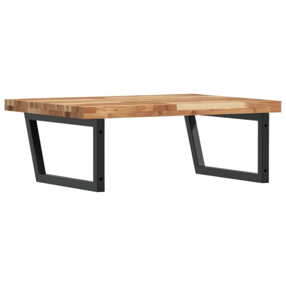 acél és tömör akácfa falra szerelhető mosdópolc