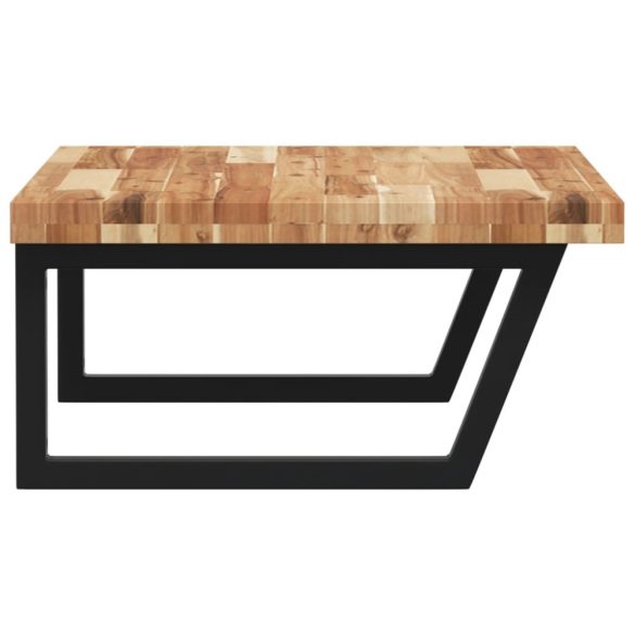 acél és tömör akácfa falra szerelhető mosdópolc